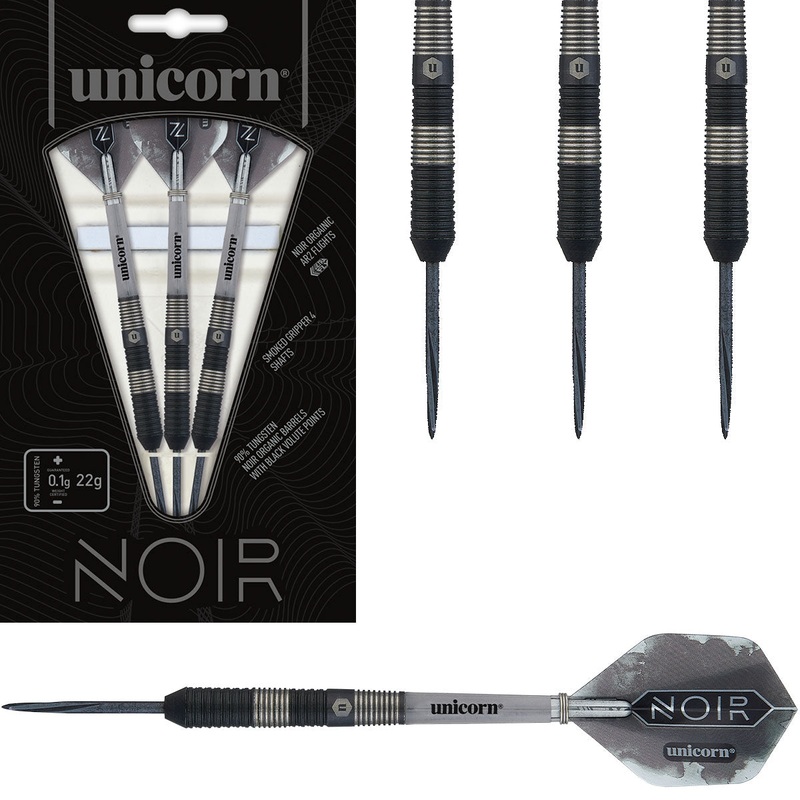 Noir Style 3 90% Tungsten Steel Tip Darts by Unicorn 22 Gram