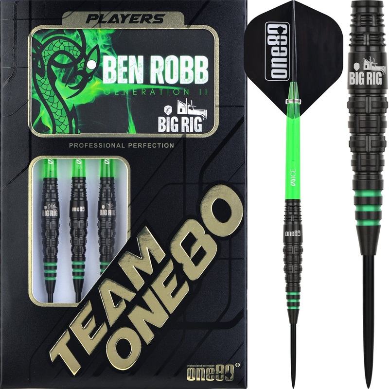 One80 Ben Robb V2 Darts – Steel Tip – Big Rig – Black 21g