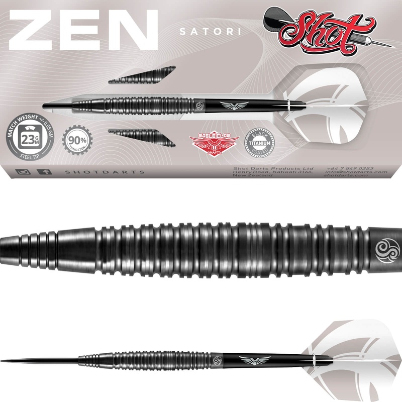 Shot – Zen Satori Darts – Steel Tip – 90% Tungsten – 23g 24g 25g 23 grams