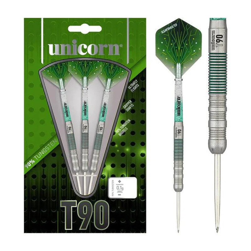 Unicorn T90 Core XL Green Style 1 90% Tungsten Steel Tip Darts 21 GRAM