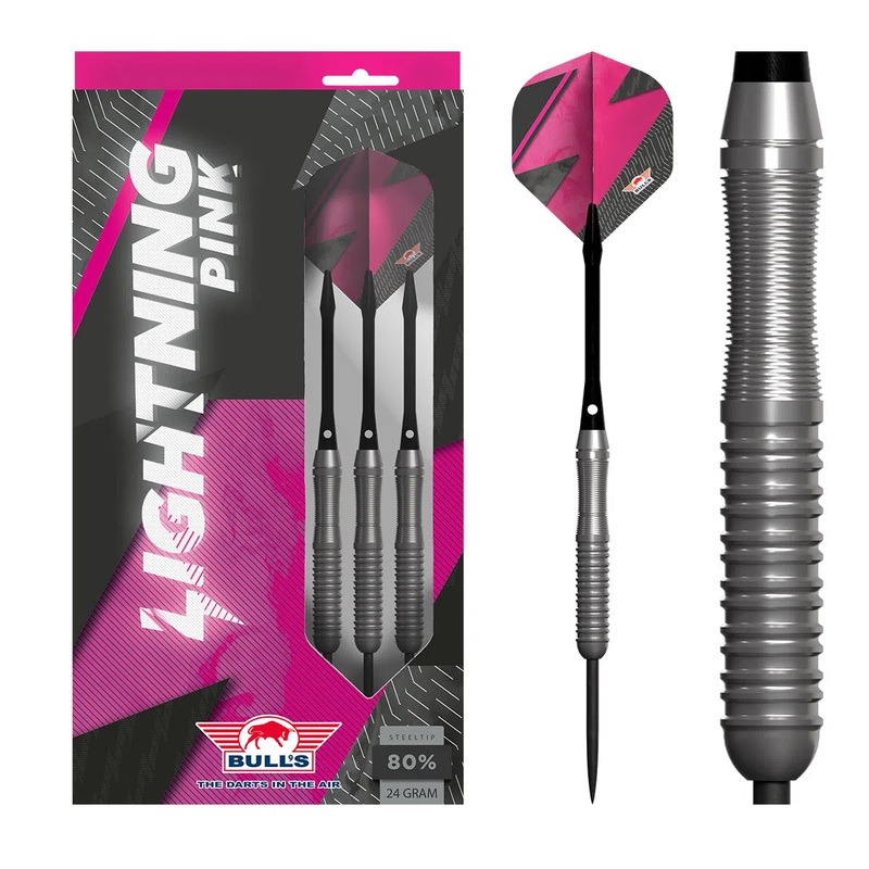 Bull’s NL Lightning Pink 80% Tungsten Steel Tip Darts 22 GRAM