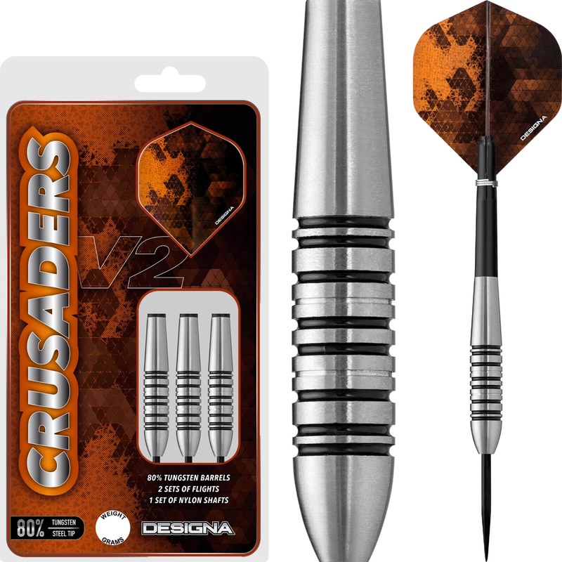 Designa – Crusader V2 M5 Darts – Steel Tip – 80% Tungsten – 22g 24g 26g 22 grams