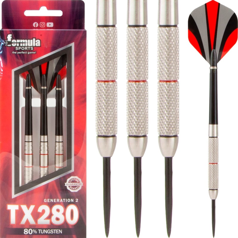Formula Sports – TX280 Gen 2 Darts – Steel Tip – 80% Tungsten – 19g