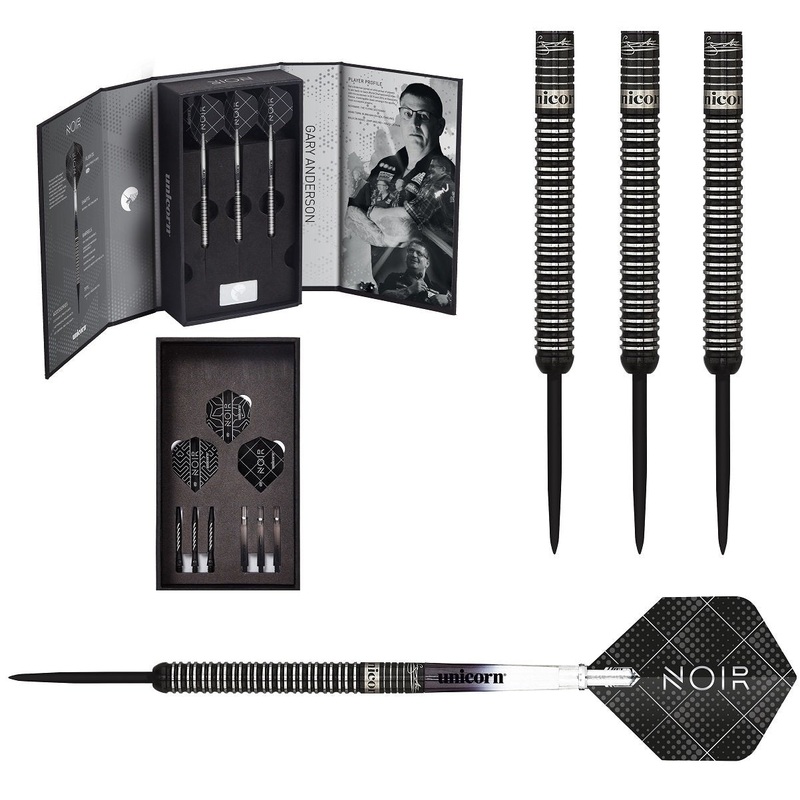 Gary Anderson Noir Deluxe Player Edition Phase 3 World Champion Steel Tip Darts by Unicorn 21 Gram