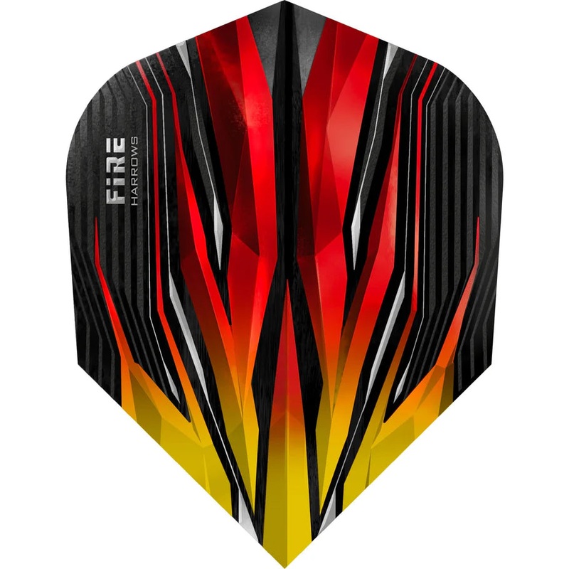 Harrows Fire Yellow Red Standard Dart Flights Standard 100 Micron Extra Strong