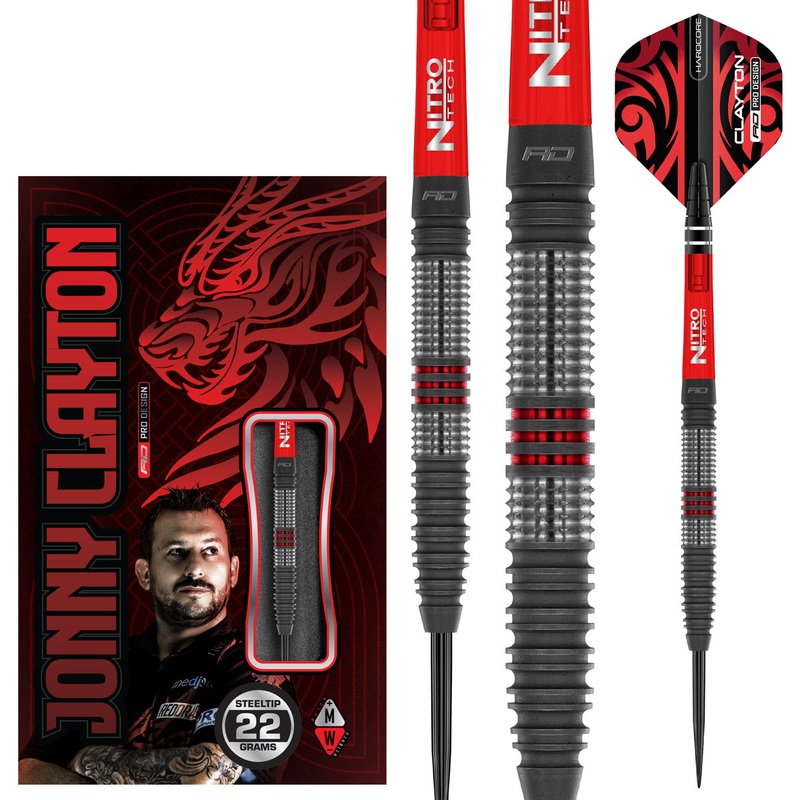 Jonny Clayton Hiraeth 90% Tungsten Steel Tip Darts by Red Dragon 22 Gram