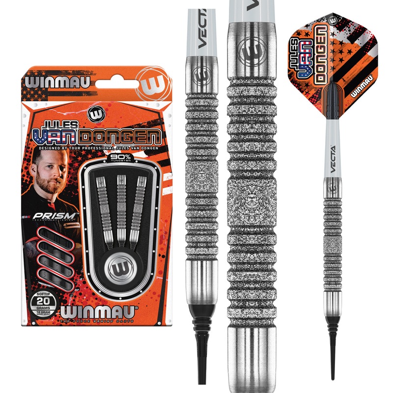 Jules van Dongen 90% Tungsten Soft Tip Darts by Winmau 20 Gram