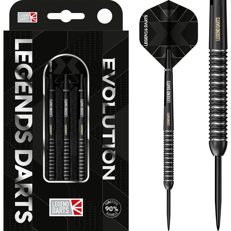 Legend Darts – Steel Tip – Revolution Series – B07 – Black – Multi Ring 21g