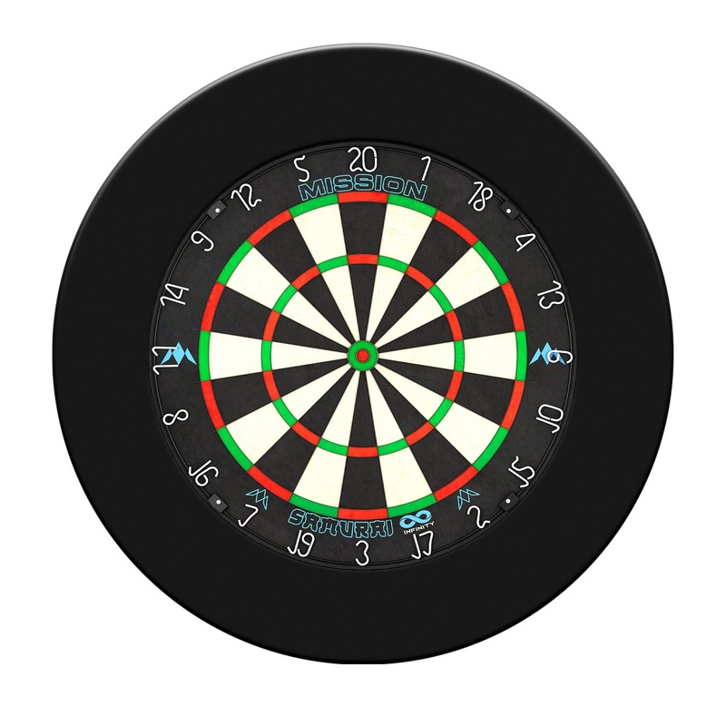 Mission Samurai Infinity Dartboard Set – Dart Board & Surround – Black