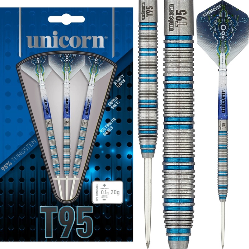 Unicorn – T95 Core XL Blue Type 1 Darts – Steel Tip – 95% Tungsten – 20g 22g 24g 20 grams