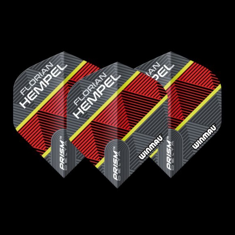 Winmau Specialist Players Prism Delta Florian Hempel Grey & Red Extra Thick Standard 100 Micron Poly metronic extra thick