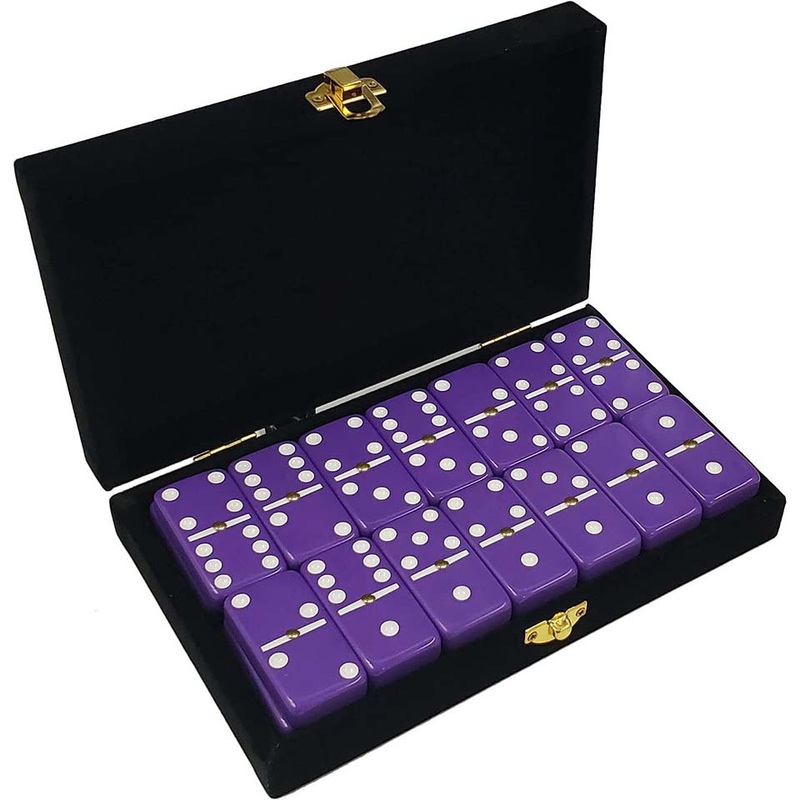 Double 6 Dominoes – Purple With White Dots