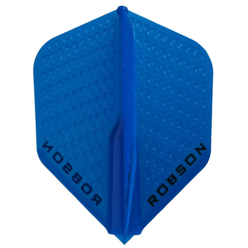 Robson Dimpled Plus Dart Flights – Shape Blue Shape 350 Micron Blue