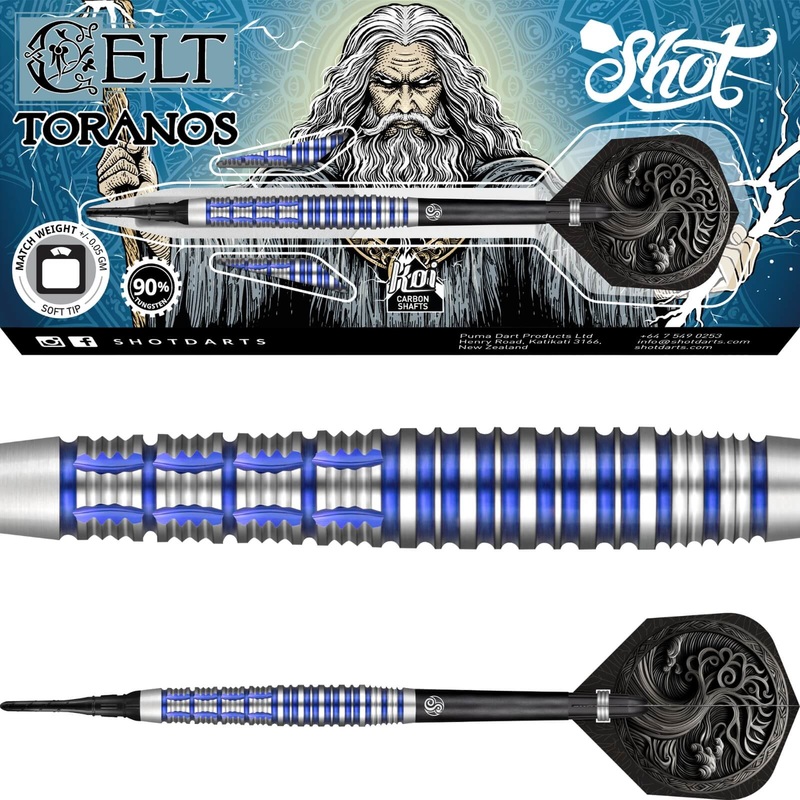 Shot – Celt Toranos Darts – Soft Tip – 90% Tungsten – 18g 20g 18 grams