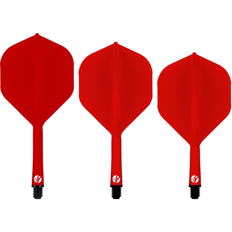 Shot Flight Deck – One Piece Dart Flight and Shaft System – Red Short