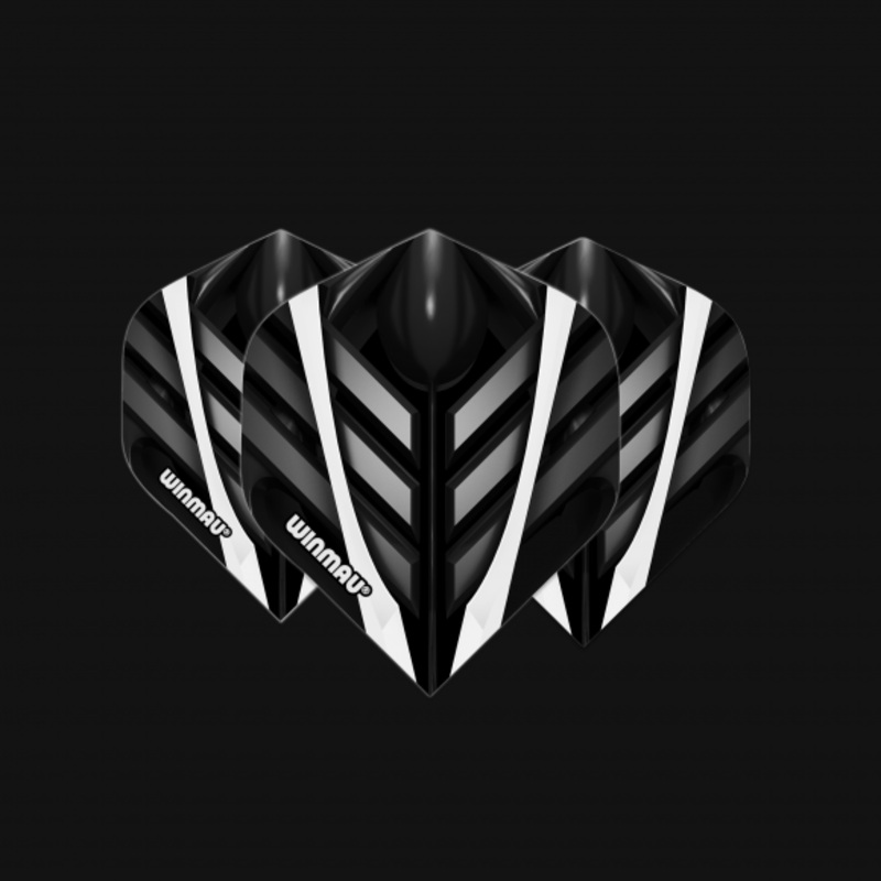 Winmau Mega Standard Black, White & Grey Standard 75 Micron Poly metronic