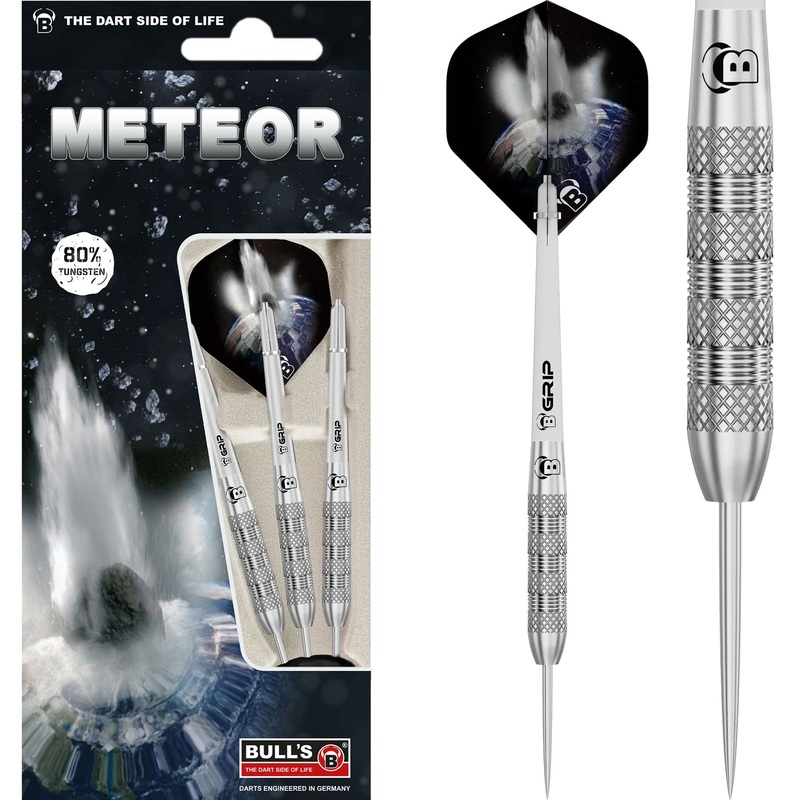 BULL’S Meteor Darts – Steel Tip – 80% Tungsten – MT2 – Quad Knurl 20g