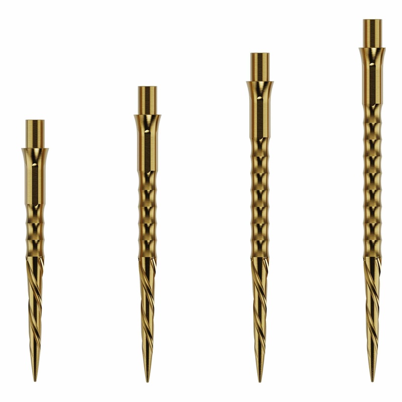 Caliburn Replaceable Dart Points – Spiro – No Lip – Gold 28mm