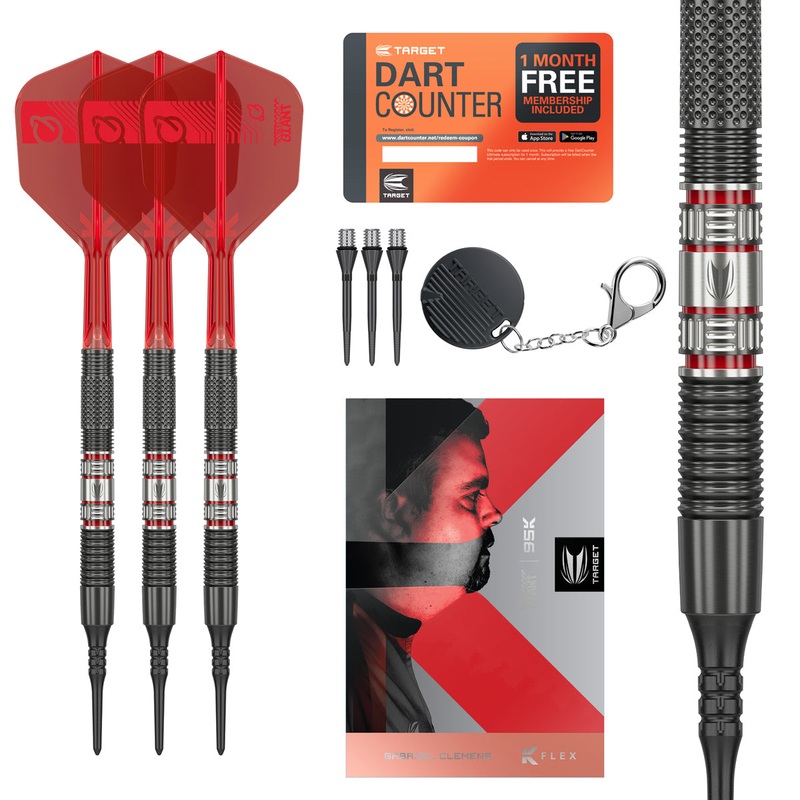 Gabriel Clemens 95K 95% Tungsten Soft Tip Darts by Target 19 Gram