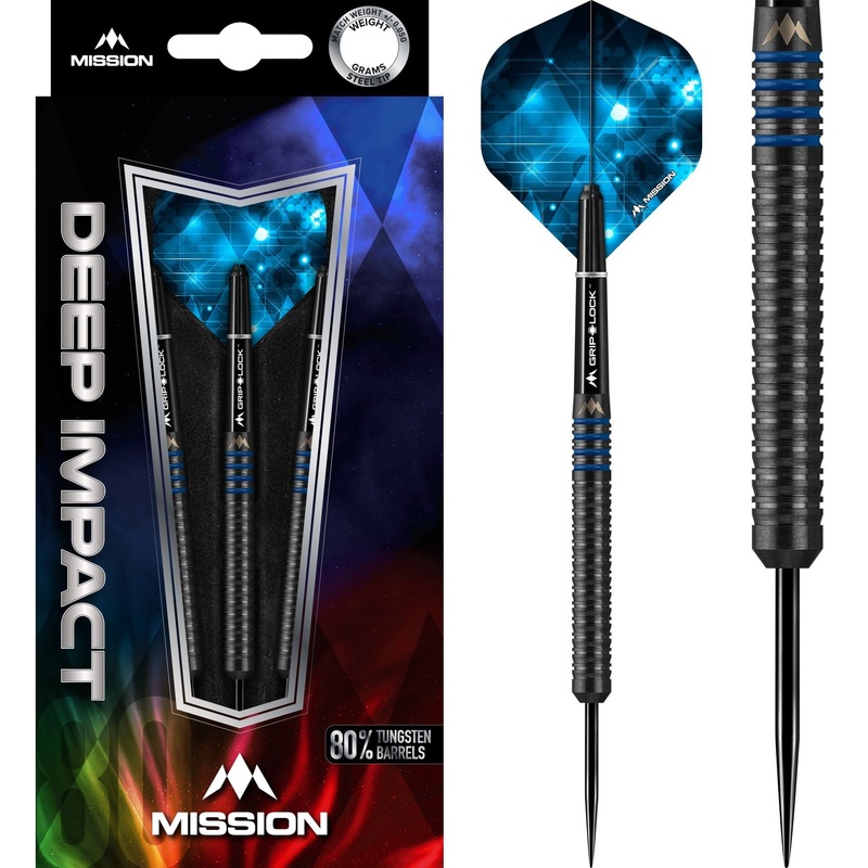 *Mission Deep Impact Darts – Steel Tip – Black – M1 – Blue 21g