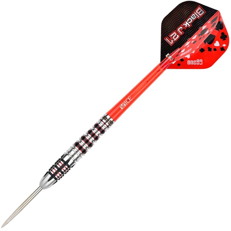 One80 Black J21 04 Steel Tip Darts – 21gm