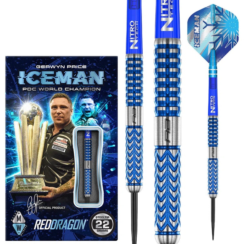 Red Dragon Gerwyn Price Glacier 90% Tungsten Steel Tip Darts 22 GRAM