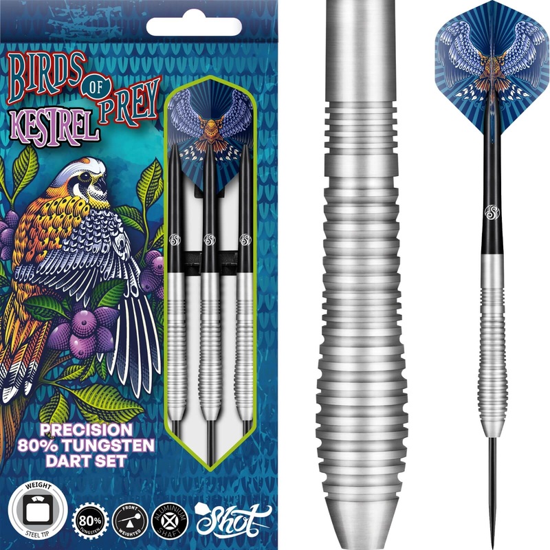 Shot – Birds of Prey Kestrel Darts – Steel Tip – 80% Tungsten – 23g 24g 25g 27g 23 grams