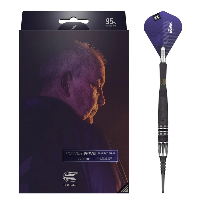 Target Darts Phil Taylor Power 9Five Gen 10 95% Tungsten Soft Tip Darts 18 GRAM