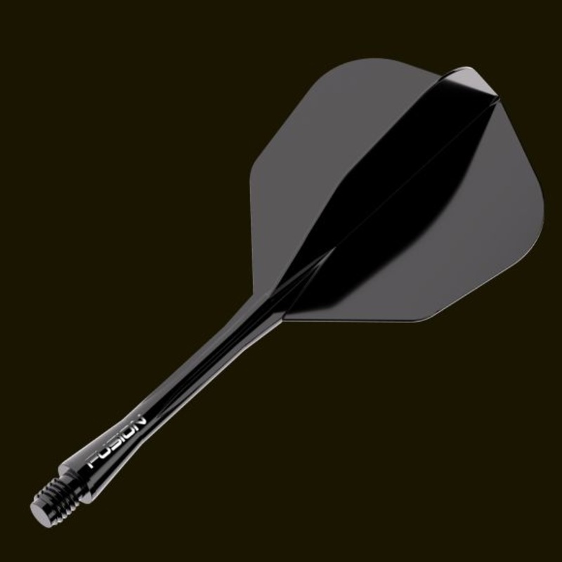 Winmau Fusion Integrated Flight & Shaft #6 Standard – Intermediate – Black Black Intermediate (28mm in length excluding thread) Polycarbonate