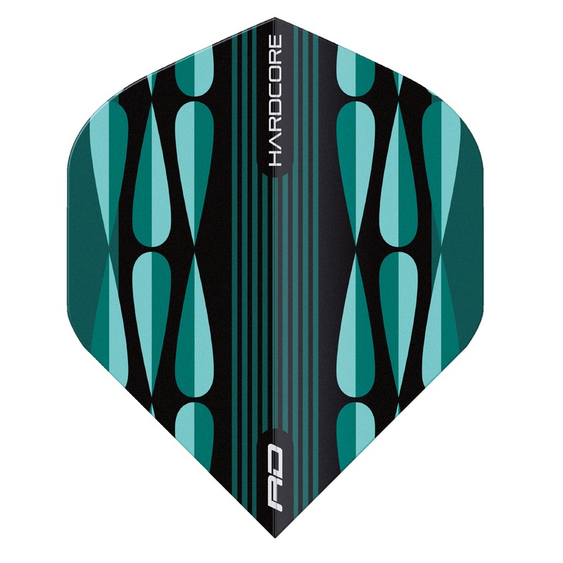 Hardcore Radical Turquoise Teardrop Standard Dart Flights by Red Dragon