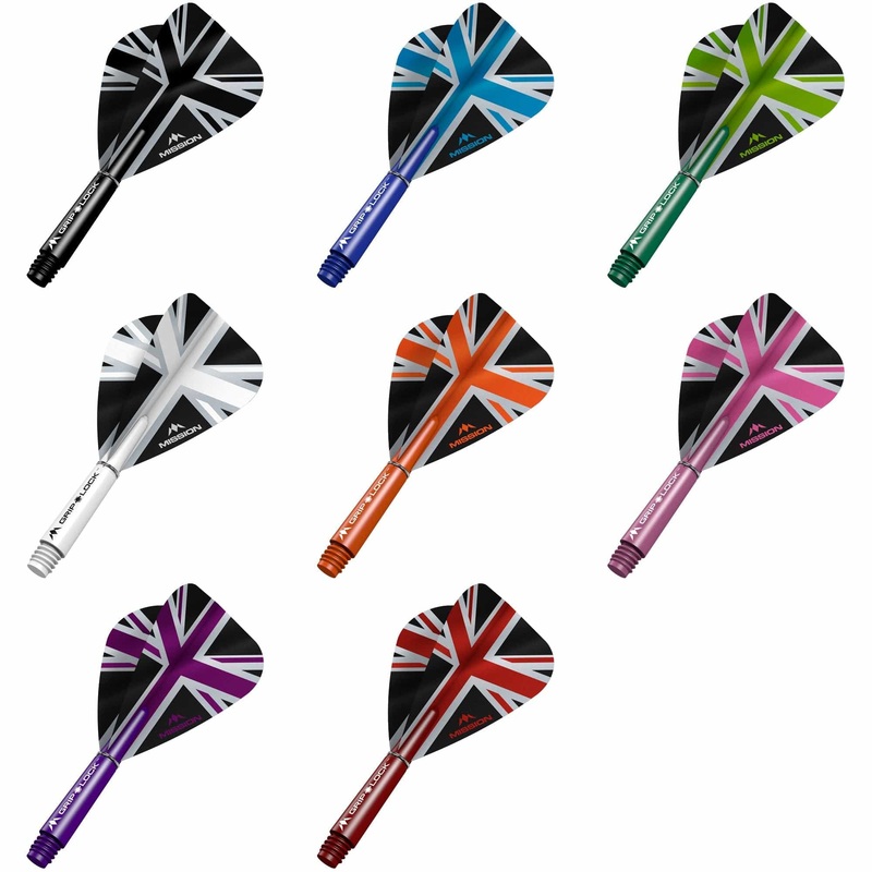 Mission Alliance Black Kite Dart Flights Combo With Griplock Shafts Black Short