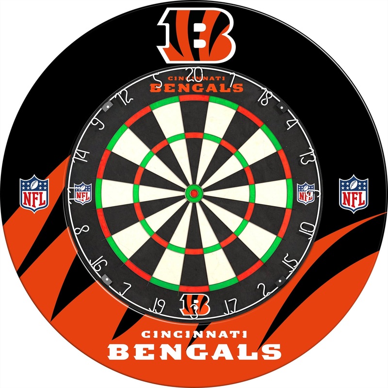 NFL – Printed Dartboard & Printed Surround – Official Licensed – Cincinnati Bengals