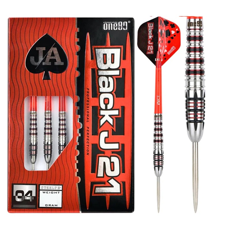 One80 BlackJ 21 04 90% Tungsten Steel Tip Darts 21 GRAM