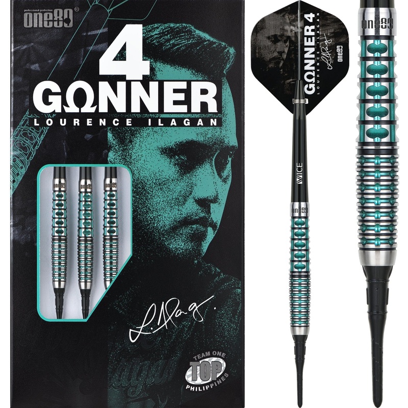 One80 Lourence Ilagan Darts – Soft Tip – 90% Tungsten – Jade – 18g