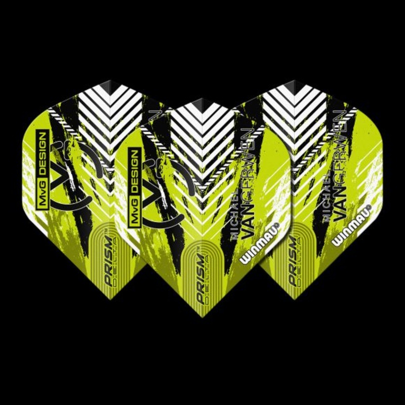 Prism Delta MvG (Michael Van Gerwen) Green & Black Chevron Extra Thick Standard 100 Micron Poly metronic extra thick