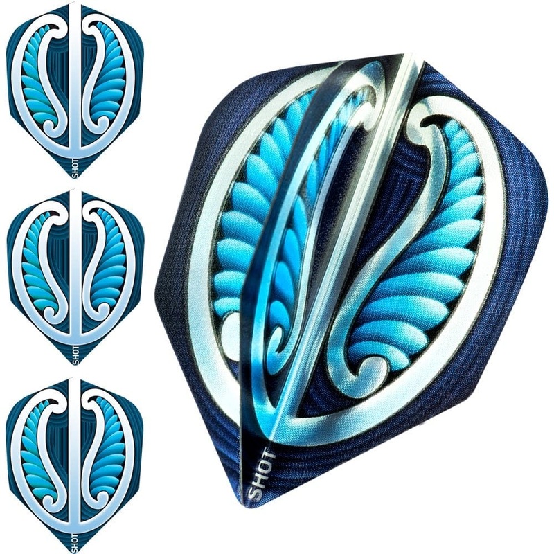 Shot Dart Flights – 100 Micron – Transparent – No6 – Warrior – Blue