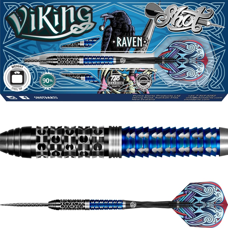 Shot – Viking Raven Darts – Steel Tip – 90% Tungsten – 22g 23g 24g 25g 22 grams