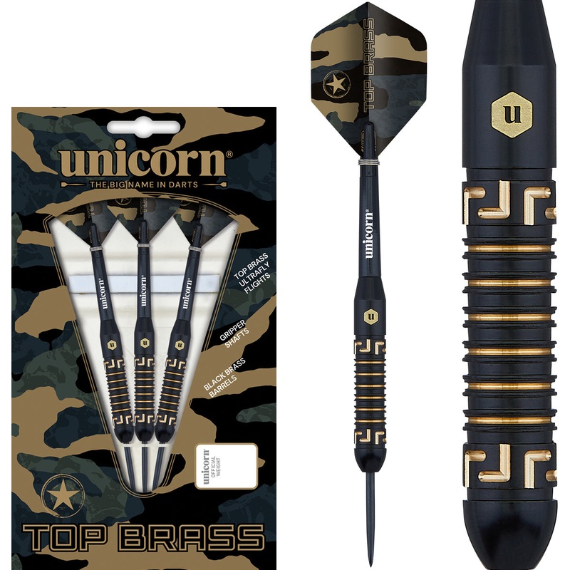 Top Brass 1 Steel Tip Darts by Unicorn 20 Gram
