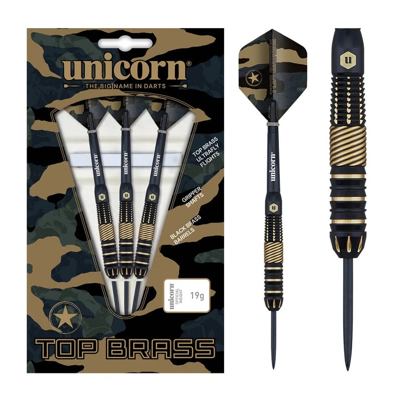 Unicorn Top Brass Style 2 Steel Tip Darts 19 GRAM