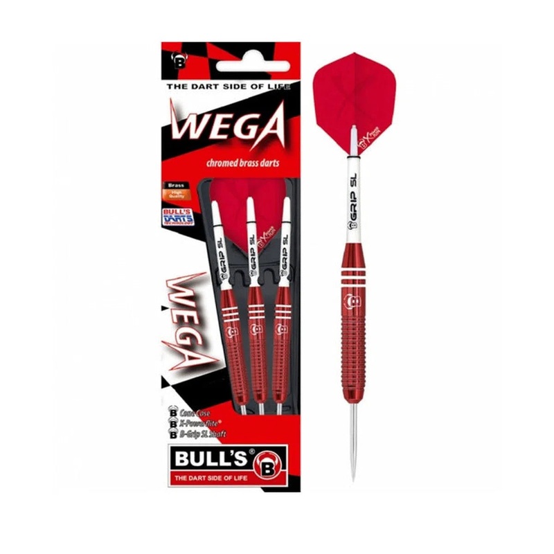 Bull’s DE Wega Red Brass Steel Tip Darts 21 GRAM