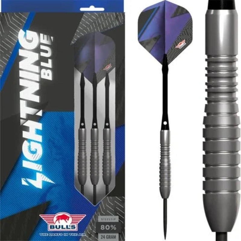 Bull’s NL Lightning Blue 80% Tungsten 26 gram Steel Tip Dart Set