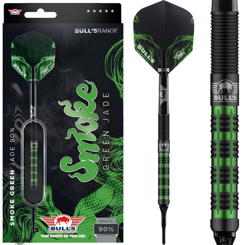 Bull’s NL Smoke Green Jade 90% Tungsten 18 gram Soft Tip Dart Set