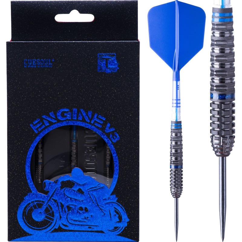 Cuesoul Engine V3 Darts – Steel Tip – 90% Tungsten – Hope Ring – Blue 22g