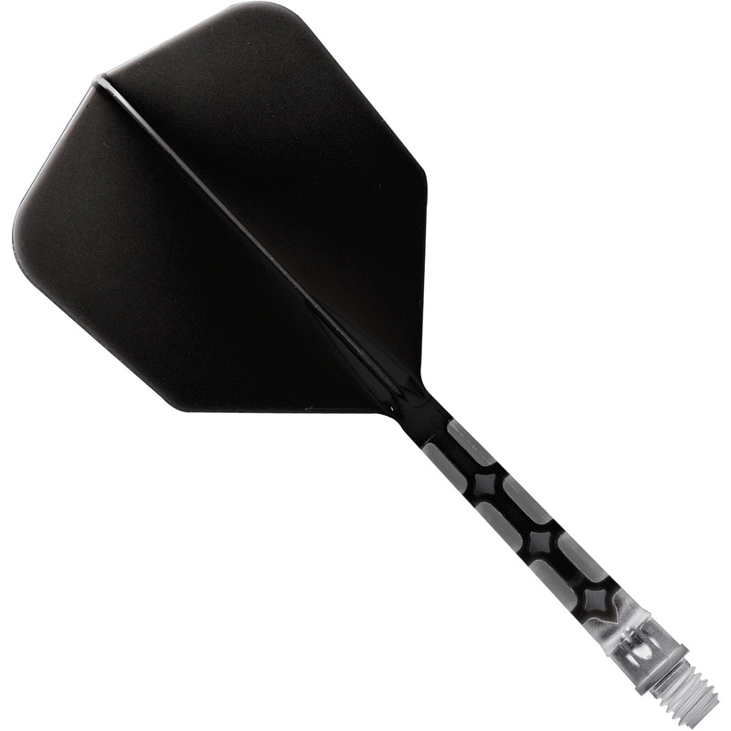Cuesoul Rost T19 Integrated Dart Shaft and Flights – Big Wing – Clear with Black Flight Long