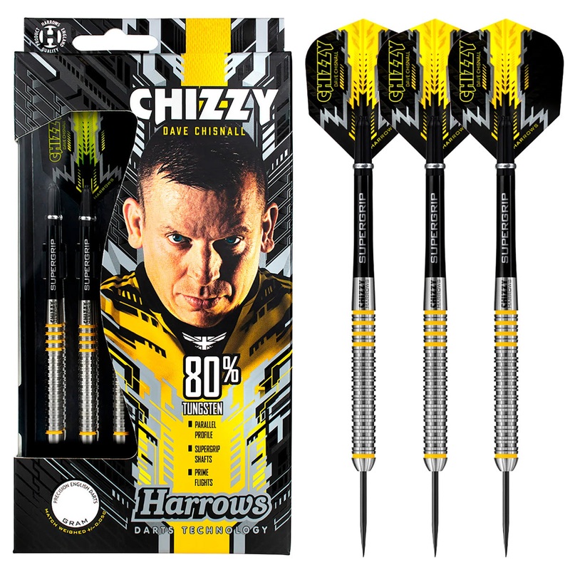 Dave Chisnall Chizzy 80% Tungsten Steel Tip Darts by Harrows 21 Gram