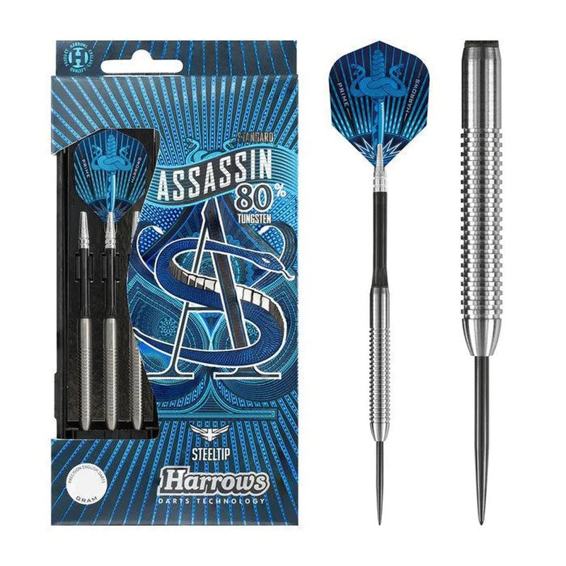 Harrows Assassin Standard Knurled 80% Tungesten Steel Tip Darts 19 GRAM