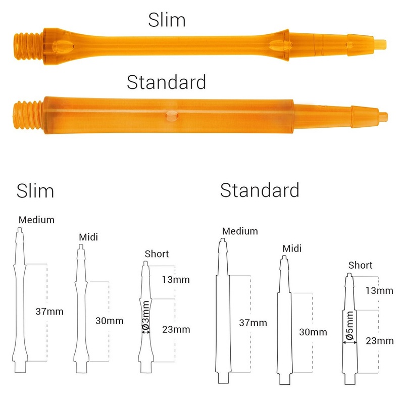 Harrows CLIC Orange System Dart Stems / Shafts Medium Slim