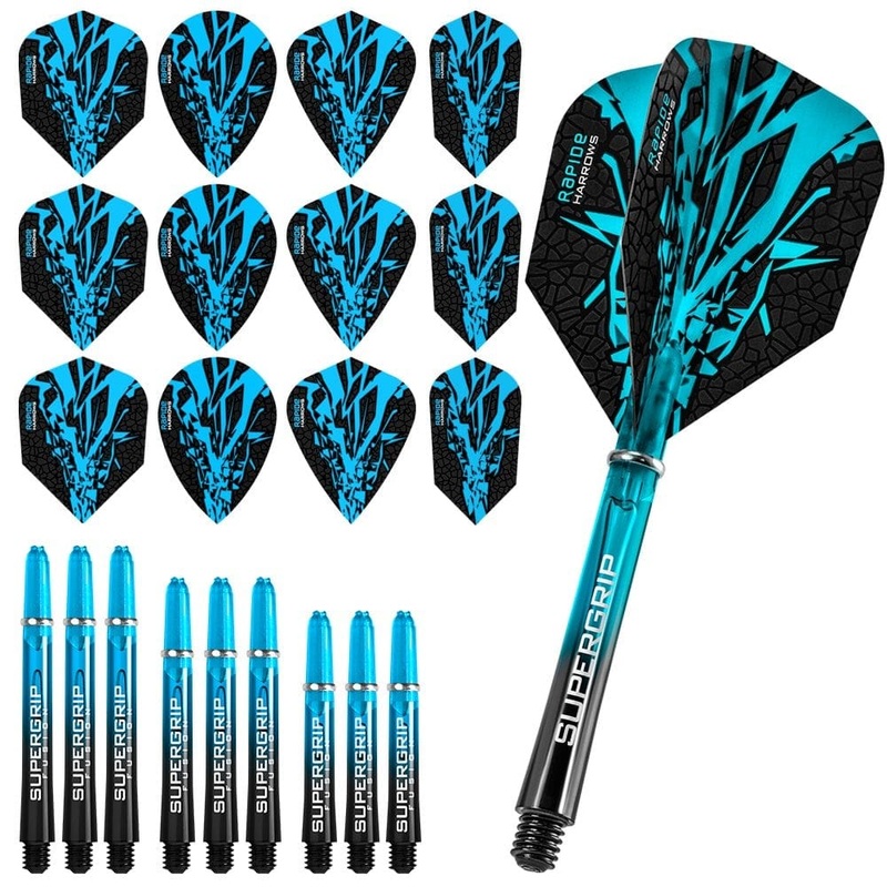 Harrows Rapide Fusion X – Flight & Shaft Combo Kit – Mixed – Aqua Blue