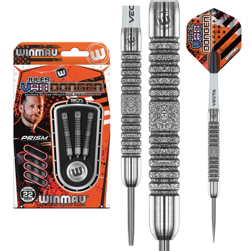Jules van Dongen 90% Tungsten Steel Tip Darts by Winmau 22 Gram
