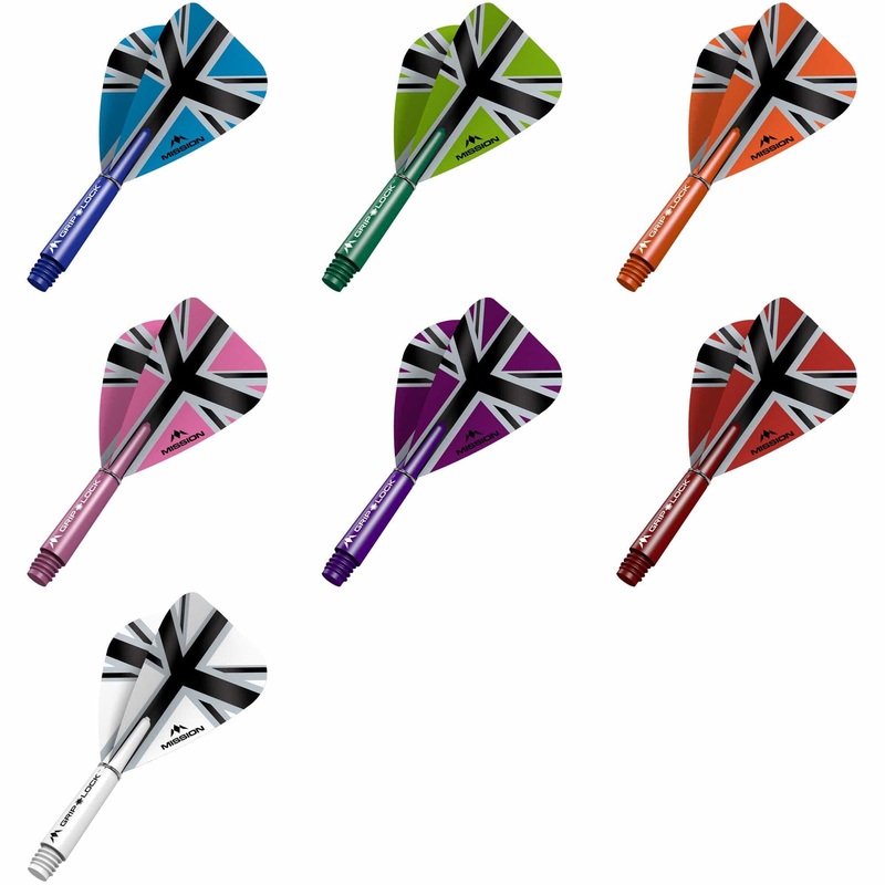 Mission Alliance X Black Kite Dart Flights Combo With Griplock Shafts Blue Short